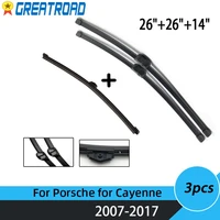 Wiper LHD RHD Front Wiper Blades For Porsche Cayenne 2010- 2017 Windshield Windscreen Front Window 26"+26"+14" 1