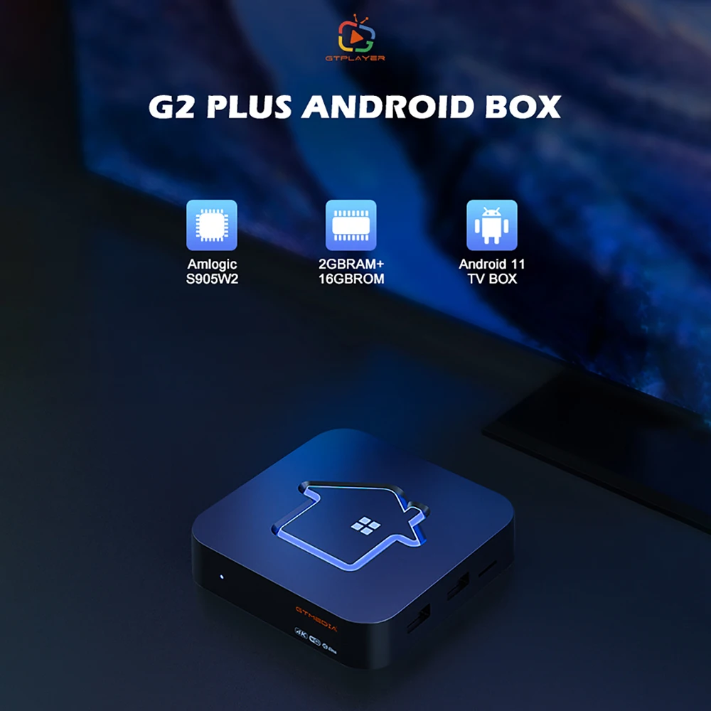 GTMEDIA G2 PLUS Android 11 Set Top Box, HW UHD 4K H.265 Amlogic S905W2 2+16G STB Built in Wifi 2.4G, New System is GT UI new android system otdr