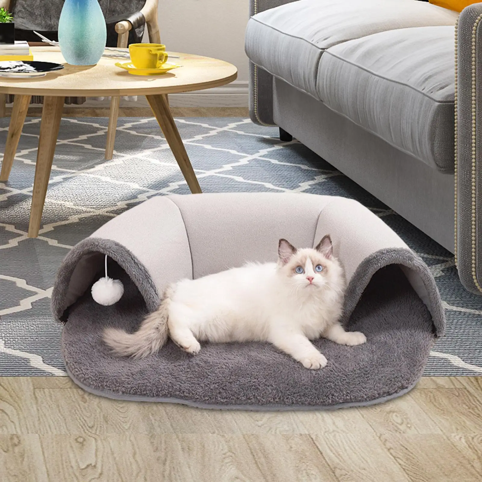 Winter Warm Cat Tunnel Bed Autumn Warm Tunnel Mat for Indoor Cats Kitten