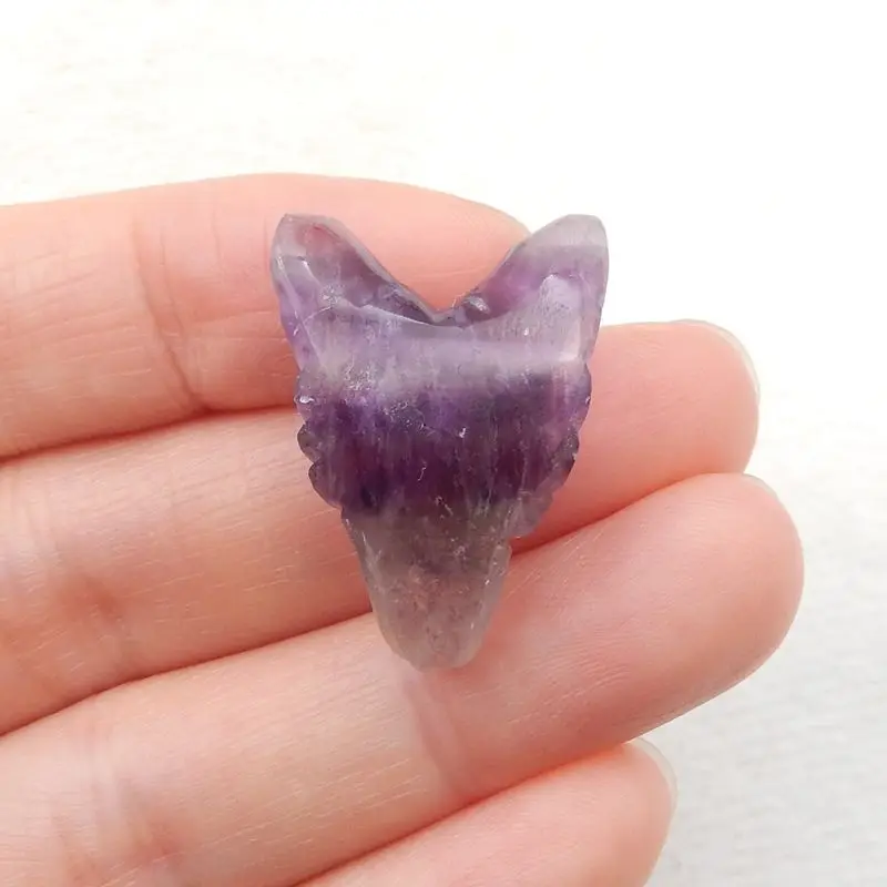 Carved Wolf Head Natural Stone Rainbow Fluorite Animal Necklace Pendant Bead,27x18x11mm 6g Fashion Jewelry Accessories