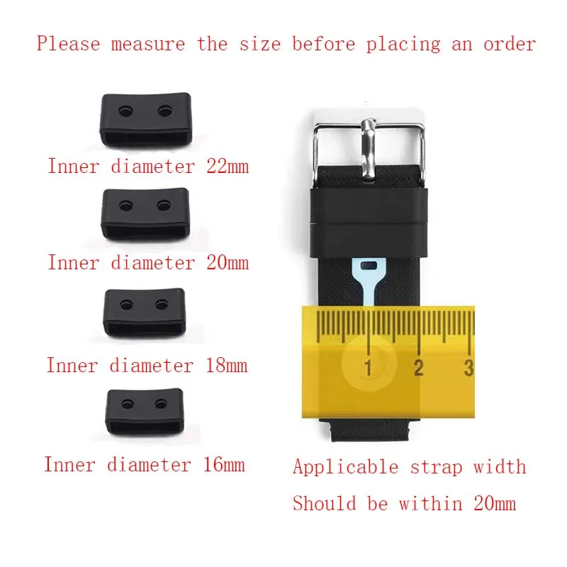 Unisex Resin Ring Silicone Rubber Watch Accessory with Movable Loop Buckle (Multiple Sizes Available)
