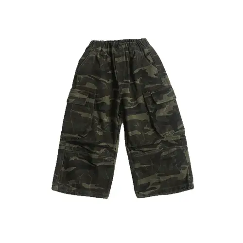 Autumn New Boys Handsome Wide Leg Casual Pants 2025 Children Clothing Boys Fashionable All Match Camouflage Cargo Pants - Image 5