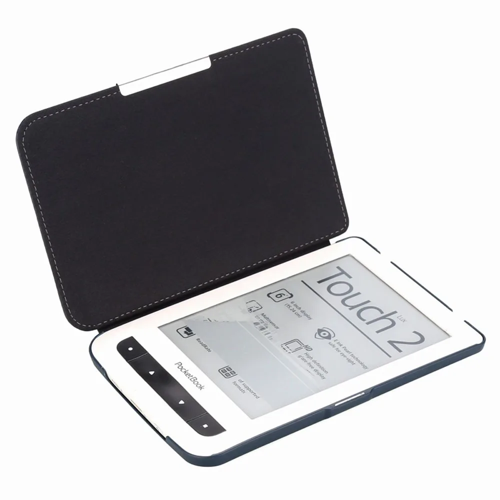 Estojo de Couro Leve para Pocketbook Toque Básico Lux Ebook Reader Capa e Bolso 614 615 624 625 626 Mais Case da Aleta - Imagem 3
