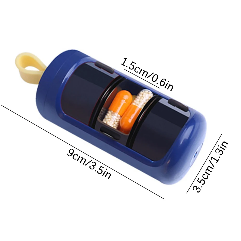Compact BPA-Free Pill Organizer - Daily 3-Compartment Travel Case