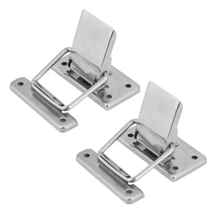 Toggle Latches 2Pcs Stainless Steel Latch Hasp Lock For Cabinet Case Spring Loaded Latch Catch Toggle Hasp Wooden Box Lock Furniture Hardware
