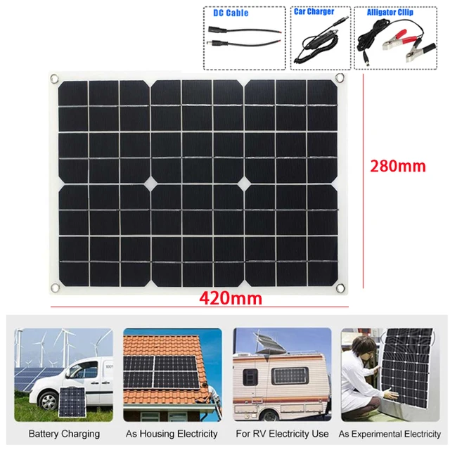 Solar Panel Kit Complete 6000W Modified Sine Wave Inverter LCD Display Dual USB DC12V To 110/220V with 30A Solar Controller car accessories