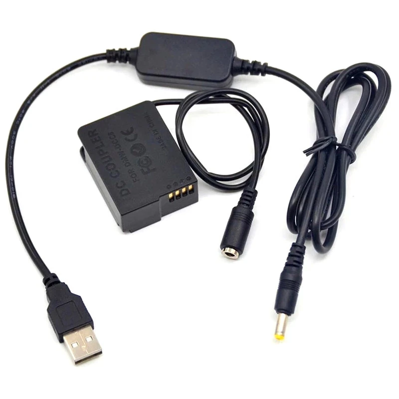 Dmw-Dcc8 Dmw-Blc12E Batteria Fittizia + Power Bank Adattatore Cavo Usb 5V Per Lumix Dmc Gh2 Gh2K Gh2S G81 G85 Gx8 Fz1000 Fz2500 Fz300