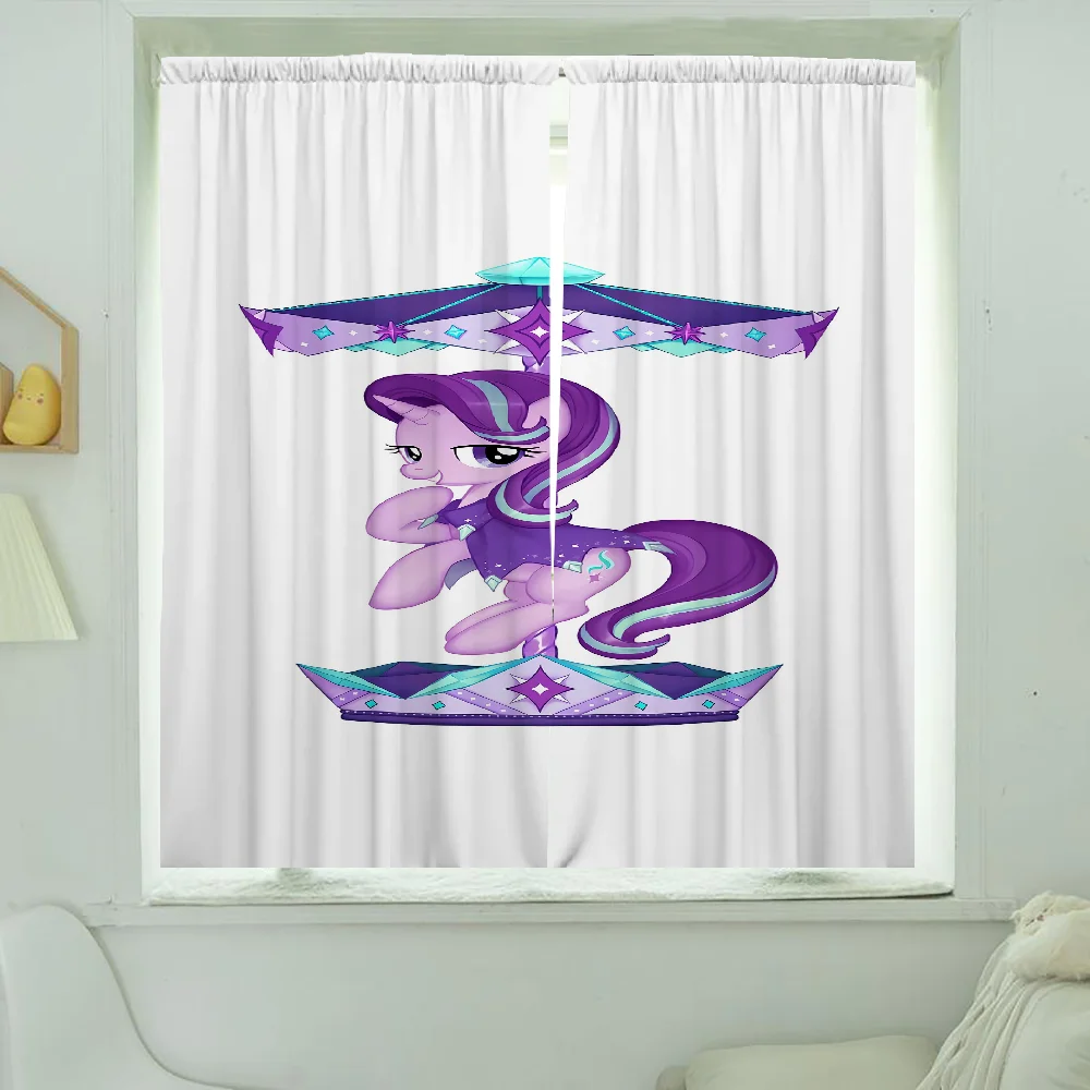 Window Kitchen Curtains for Living Room 2 Pieces Blackout Curtains Door Curtain My Little Pony-y Bedroom Decoration Partition 4