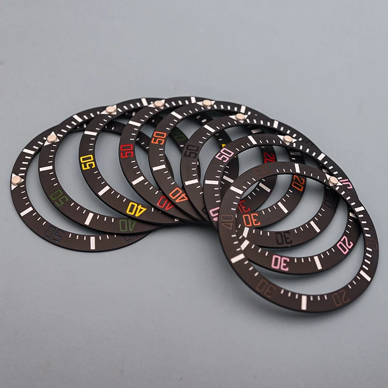 Mod 38Mm Subblack Ceramic Sloped Watch Bezel Insert Ring Adatto A Seiko Nh35 Nh36 Sostituzione Della Lunetta Dell'Orologio Modifica Parti Accessori