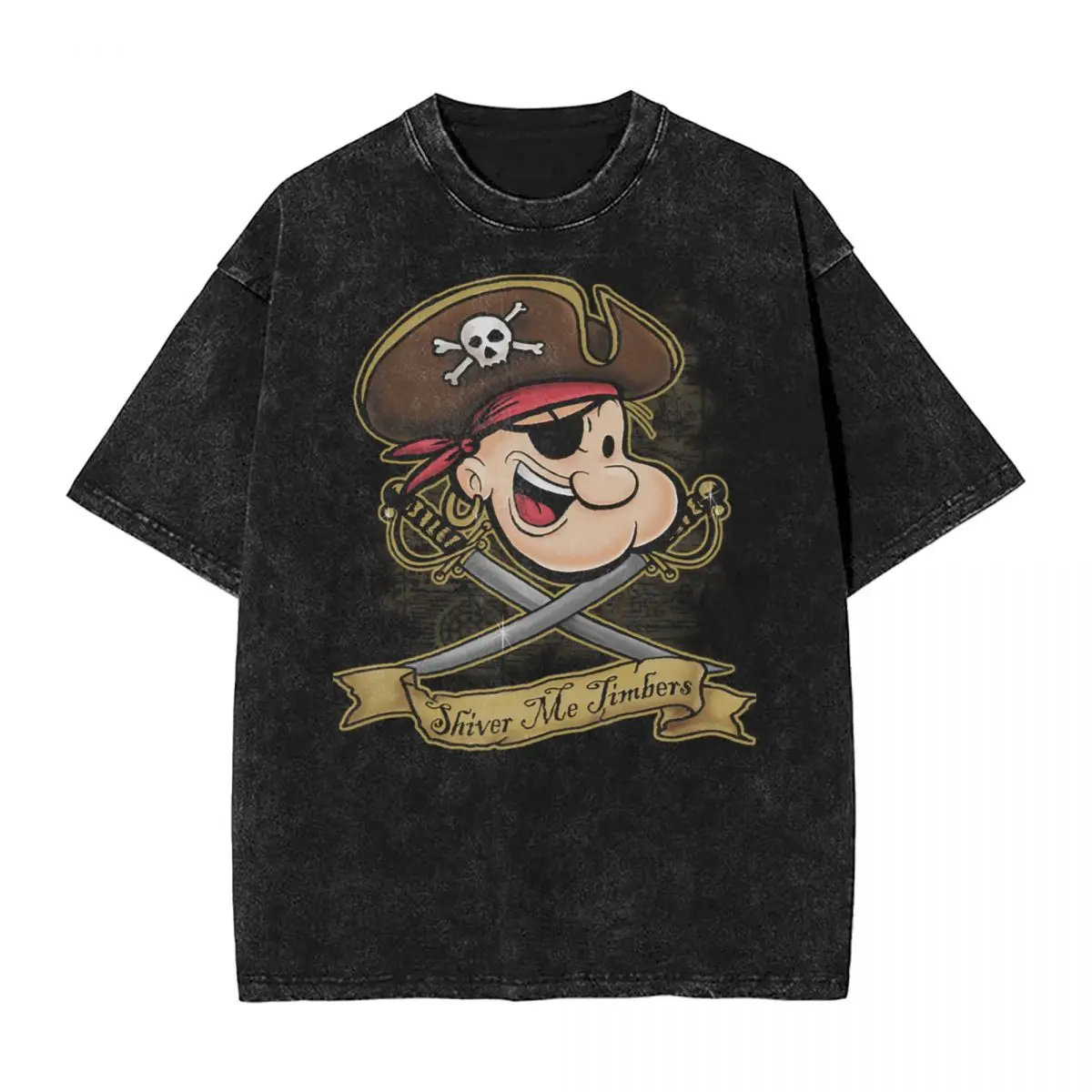 Popeyes Shiver Me Timbers Magliette Hip Hop Washed 100% Cotone T-Shirt Oversize Vintage Uomo Donna Top Streetwear T-Shirt Stampate
