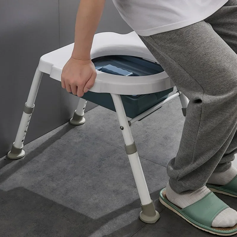 Elderly Disabled Toilet Toilet Chair, Adjustable Height Pregnant Woman Commode Toilet, Home Squat Toilet Seats Disability Help 2