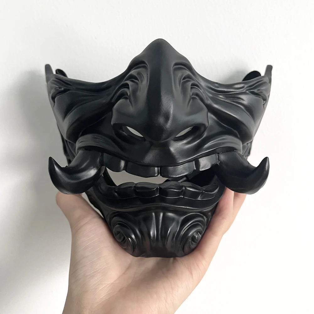 

2023 New Halloween Ghost Face Dark Pair of Samurai Resin Mask Bonjour Male and Female Half-face Party Masks Costume Party