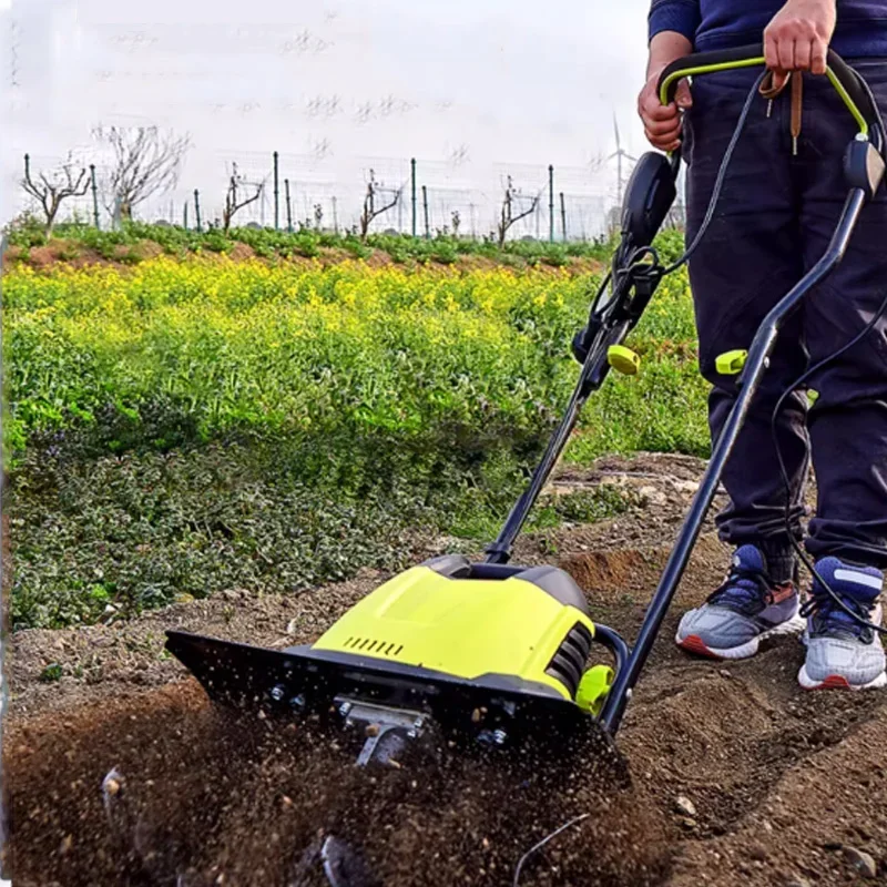 

08 Electric Scarifier Micro-tiller, Land Ploughing Machine, Household Land Digging Cultivator, Agricultural Rotary Tiller