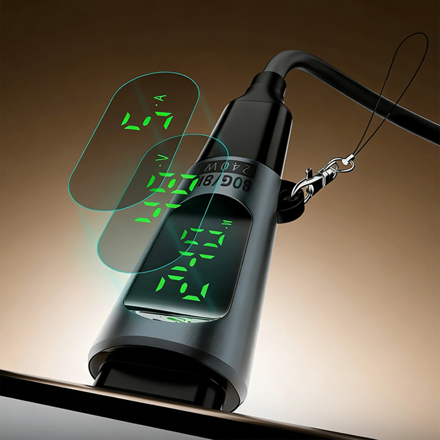 LED 디지털 디스플레이가 있는 USB C 어댑터 PD 240W 80Gbps 타입 C 남성-여성 연장 커넥터 (아이폰 15/16 맥북 아이패드용)