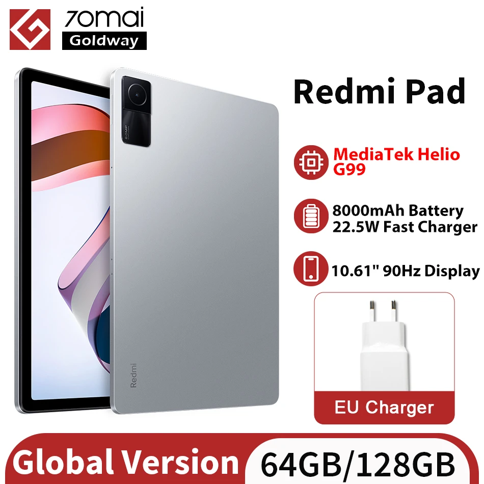 Global Version Xiaomi Redmi Pad 64gb / 128gb Mtk Helio G99 10.61" 2k ...