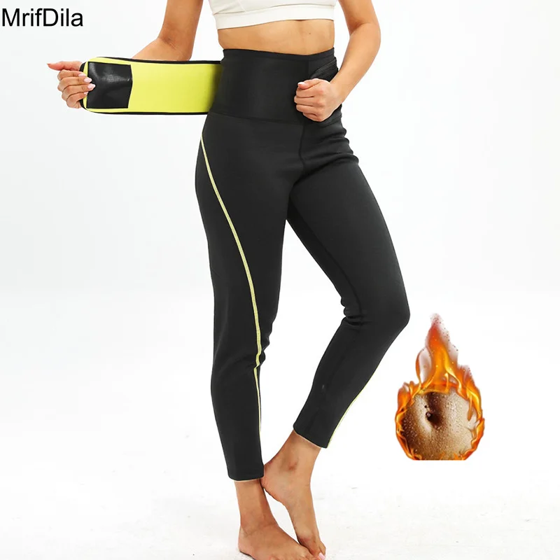 

MrifDila Hot Sauna Sweating Body Shaper Corsets Pants Double Waist Girdle Waist Trainer Fat Burn Weight Loss Corset Legging