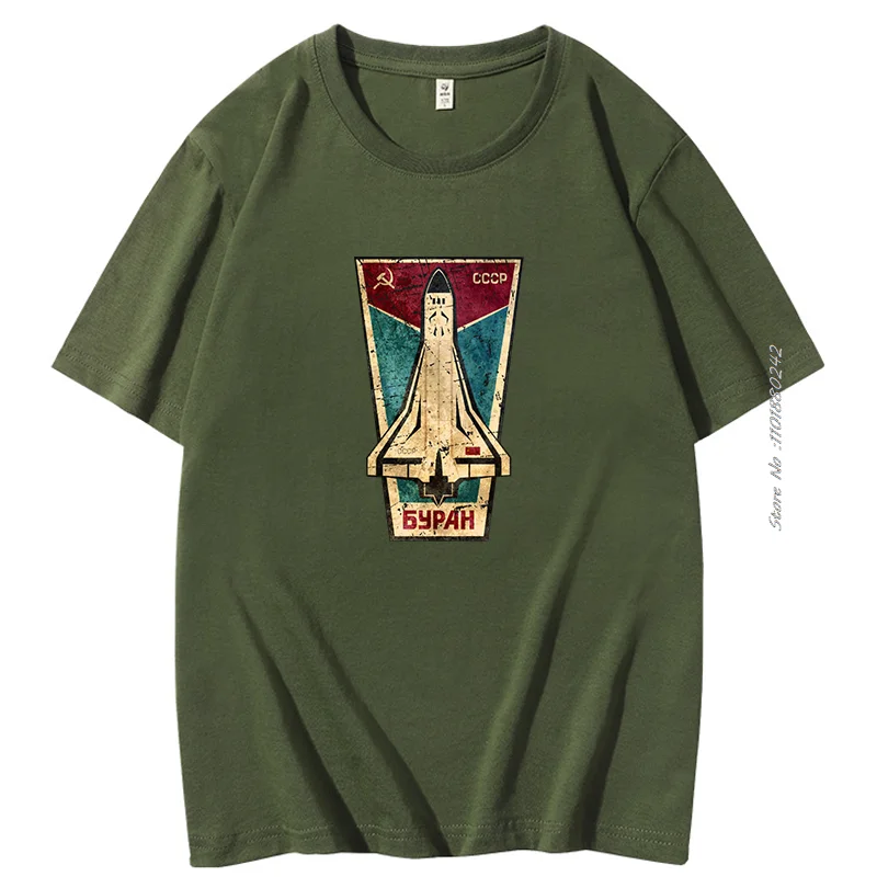 Cccp Buran Space Shuttle Magliette Grafiche Unione Sovietica Urss Spaceplane T-Shirt Manica Corta In Cotone Estate Harajuku Abbigliamento Uomo
