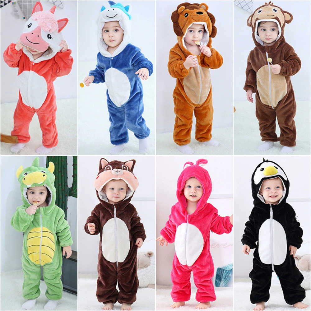 

Baby Rompers Winter Kigurumi Lion Costume For Girls Boys Toddler Animal Jumpsuit Infant Clothes Pyjamas Kids Overalls ropa bebes