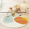 Modern Abstract Carpets for Living Room Minimalist Bedroom Decor Round Plush Rugs Chair Floor Mat Anti-slip Large Area Carpet 1