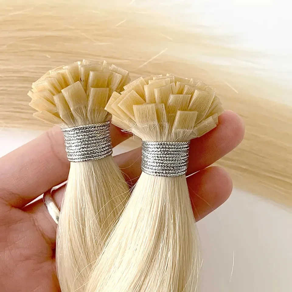 SilkStraightKeratinFusionHairExtensionsFlatTipHumanHair10g