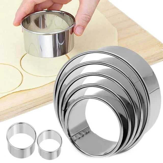 11 Piece Round Cookie Biscuit Cutter Set,Circle Pastry Cutters for Donuts &  Scones,100% Stainless Steel Ring Baking Molds