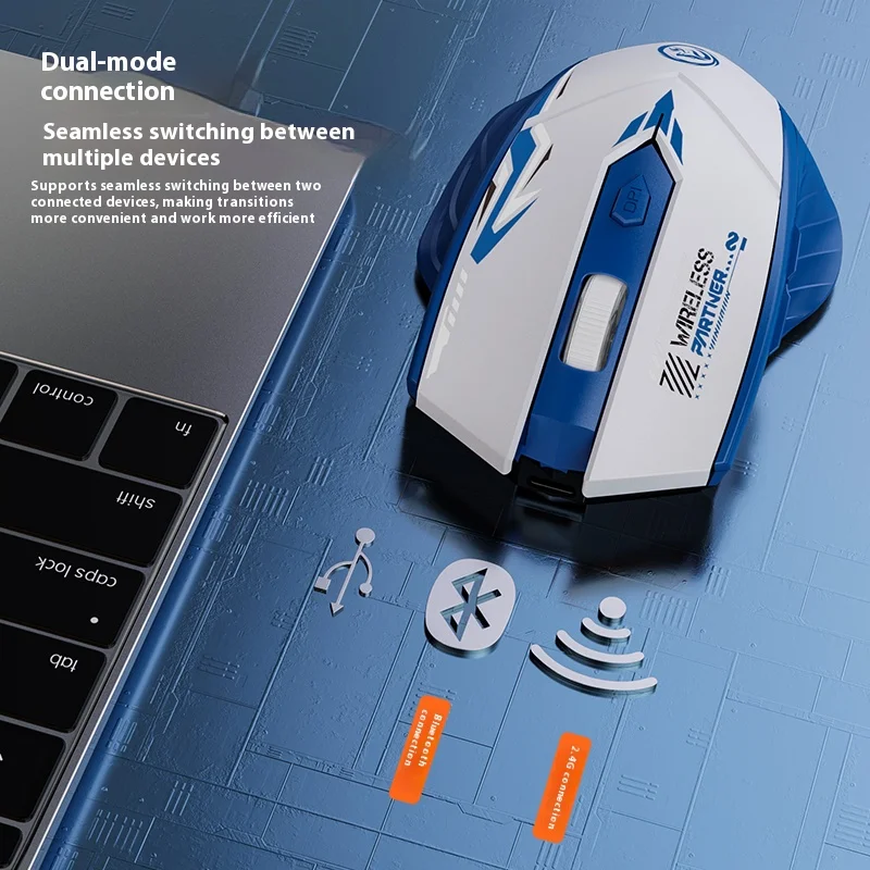 6 Buttons 2.4G Wireless Mouse Bluetooth 5.4 Mouse Dual-Mode Rechargeable Mice 1600 DPI Office Mouse Gaming Mouse For PC Laptop