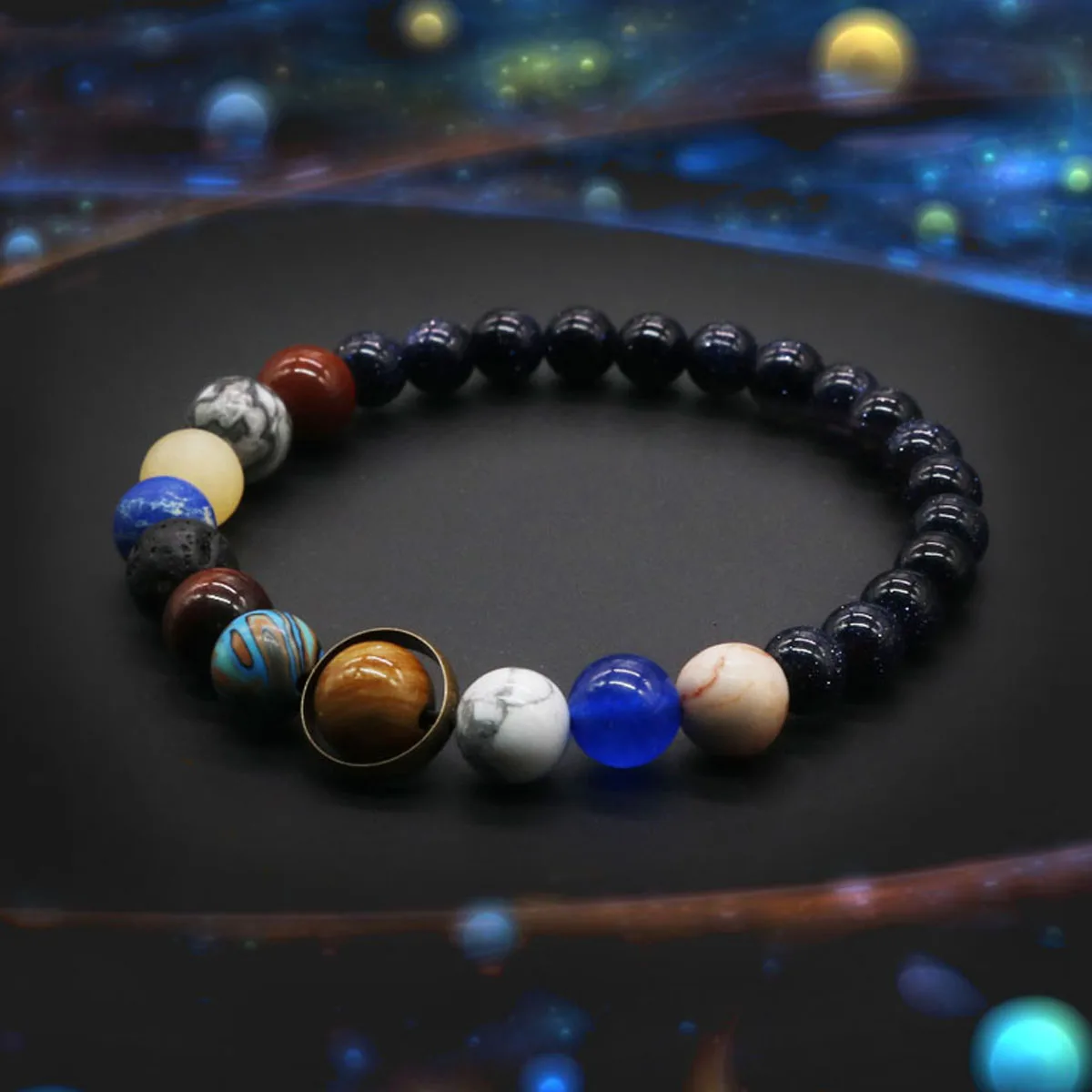 Braccialetto del sistema solare cosmico di vendita caldo otto pianeti coppia amico braccialetto del cielo gioielli accessori fatti a mano regalo
