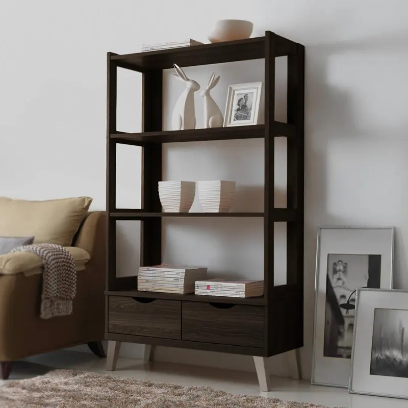 

Kalien Leaning Bookcase with 2 Drawers