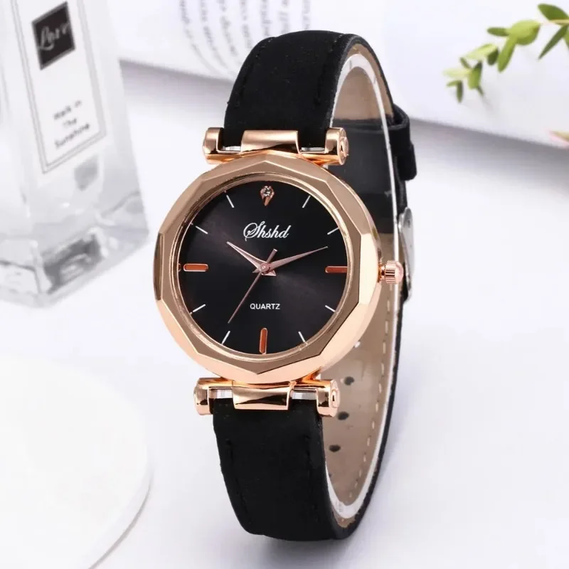 Women Watch Rhinestone Fashion Exquisite Women Leather Casual Watch Luxury Analog Quartz Crystal Wristwatch Bracelet Watch