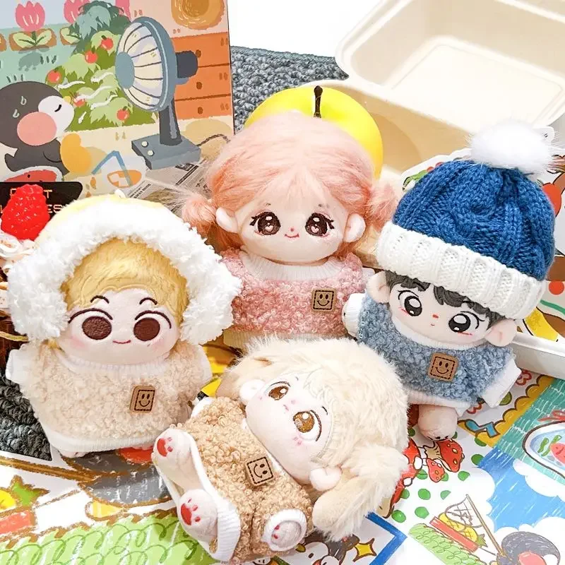 10cm baby clothes in stock plush sweaters for winter cute plush pendants, cotton dolls, starfish body accessories, dressing up 3