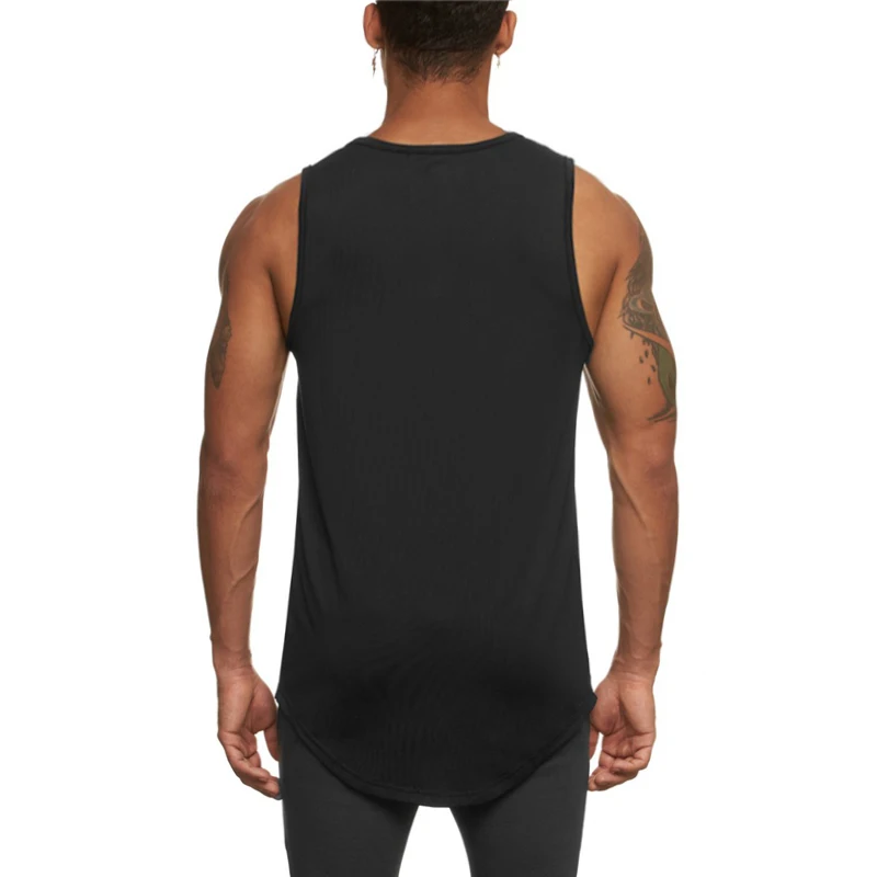 Mens Bodybuilding Tank Top Gyms Fitness Sleeveless Shirt Casual Fashion Cotton Chinese Printed Sling Vest Male Summer Clothing