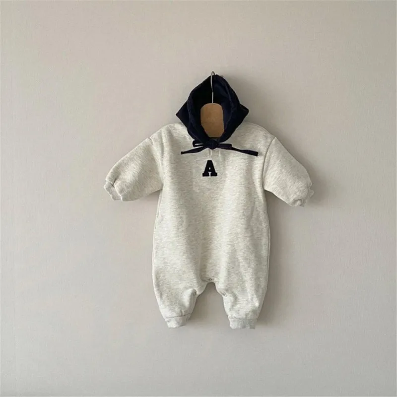 carters baby bodysuits	 2022 Spring Newborn Baby Girl Clothes Toddler Costume Hooded Rompers Letter Embroidery Infant Boys Jumpsuits Baby Bodysuits classic