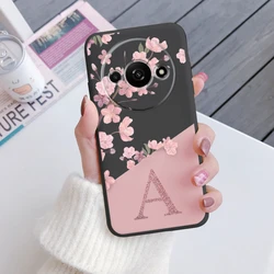 Floral Letter Shockproof TPU Bumper Soft Silicone Phone Case Cover for Redmi A3 (Khe-zmtah01)