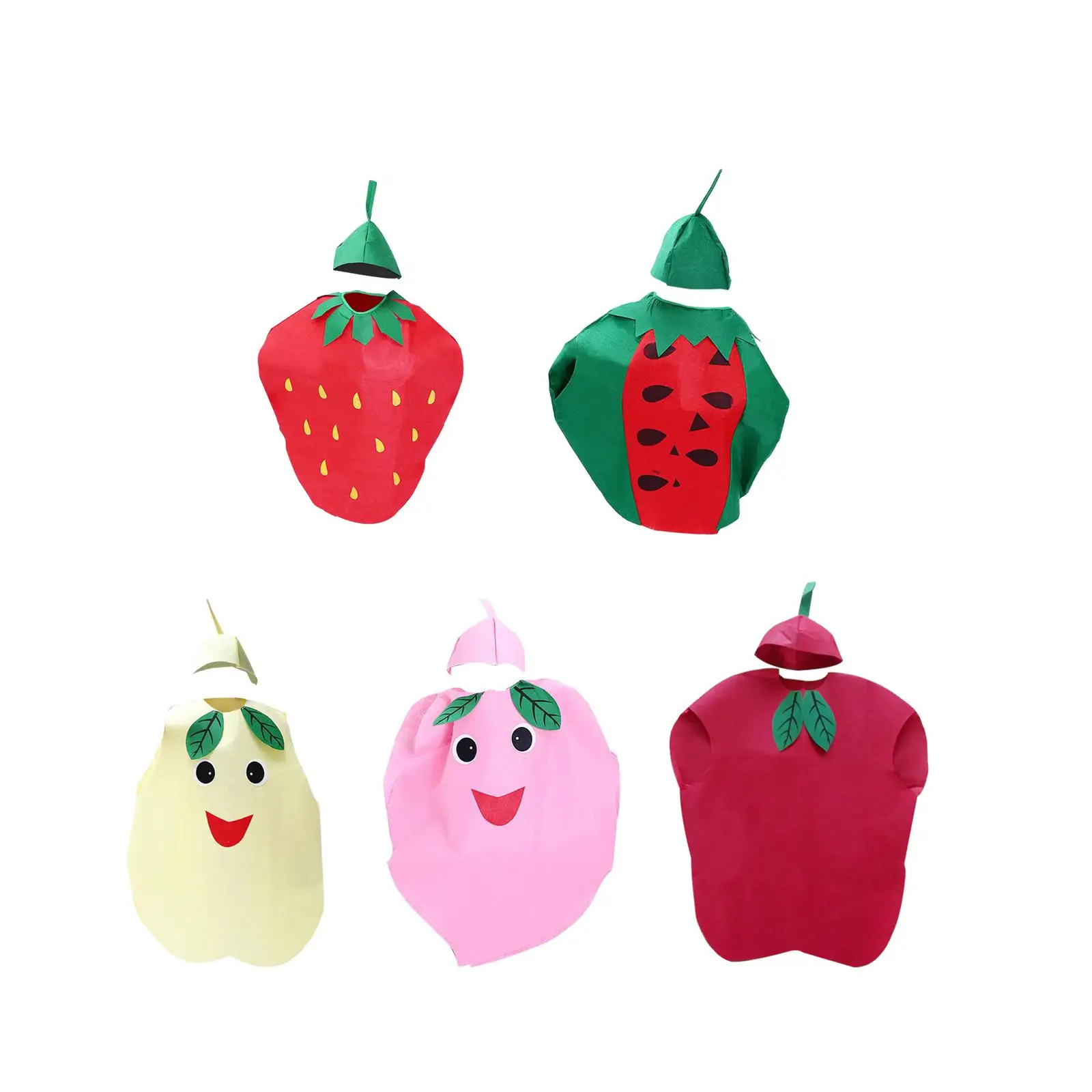 Adult Fruit Costume Novelty Slip on Food Cosplay Costumes with Hat for Masquerade Stage Performance Holiday Role Play Party