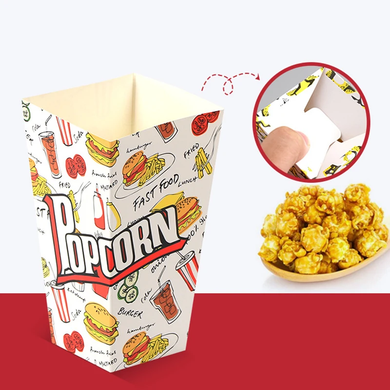 Party Theme Popcorn Containers - Set of 10/20/30 Decorative Paper Buckets