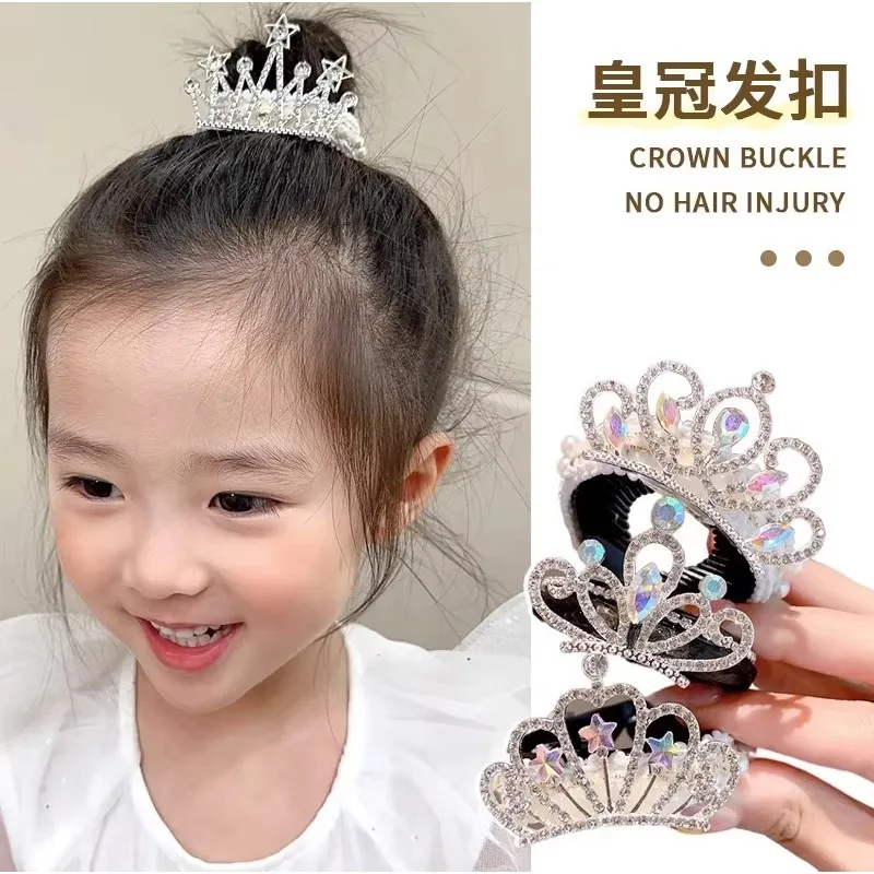 Crown Headdress Children's Summer Ball Head Artifact Twist Clip Girls Hair Accessories Ponytail Buckle Baby Hairpin