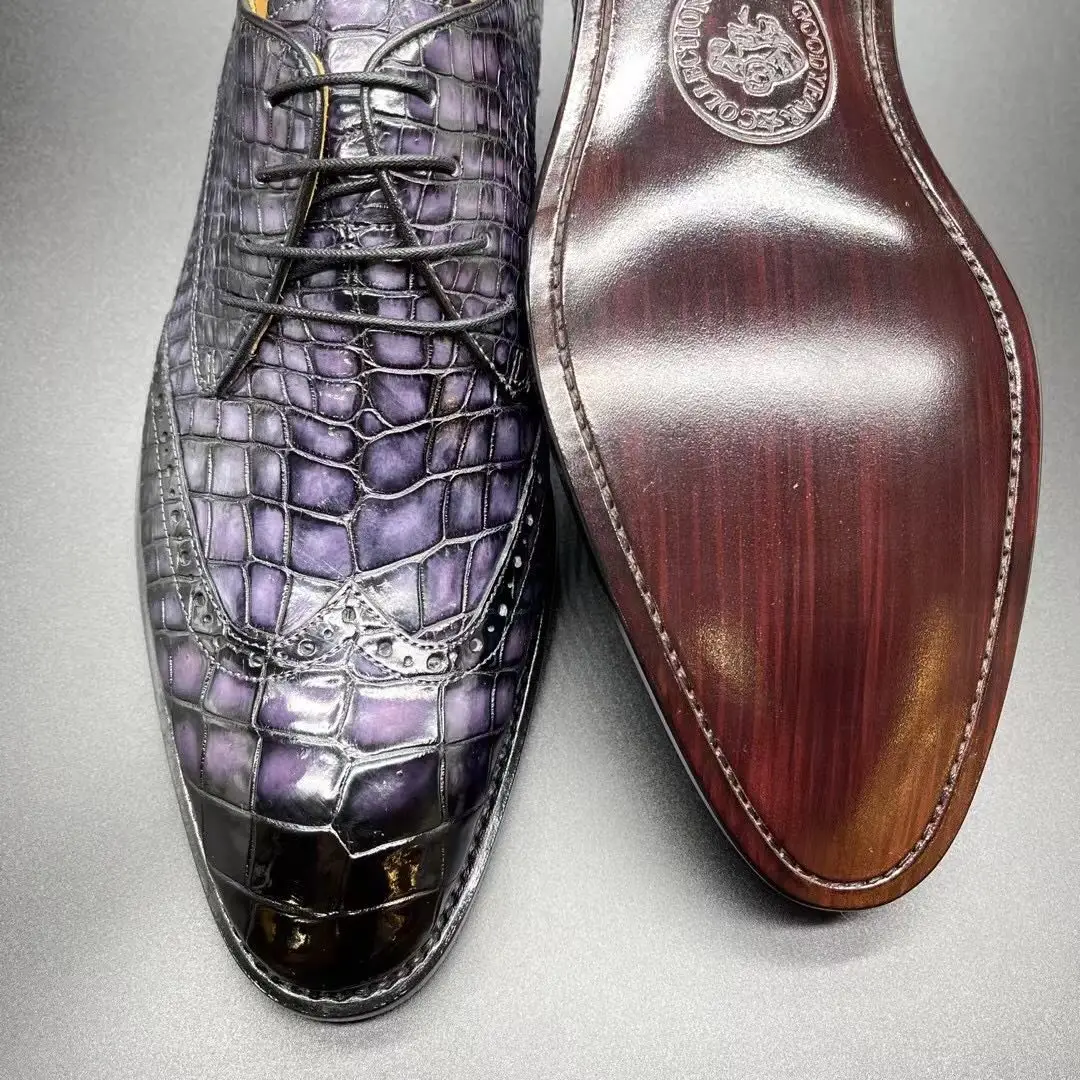 Kexima Chue Men Dress Shoes Male Formal Shoes Men Crocodile Leather Shoes  Male Crocodile Shoes Color Rub Leather Sole Business - Men's Dress Shoes -  AliExpress