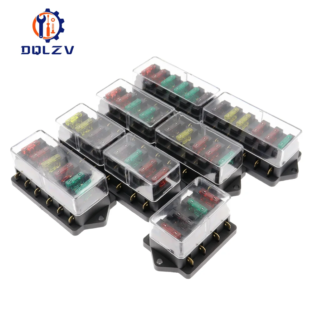 Circuit Standard 4/6/8/10/12 Way ATO Blade Fuse Box Plastic Cover DC12V