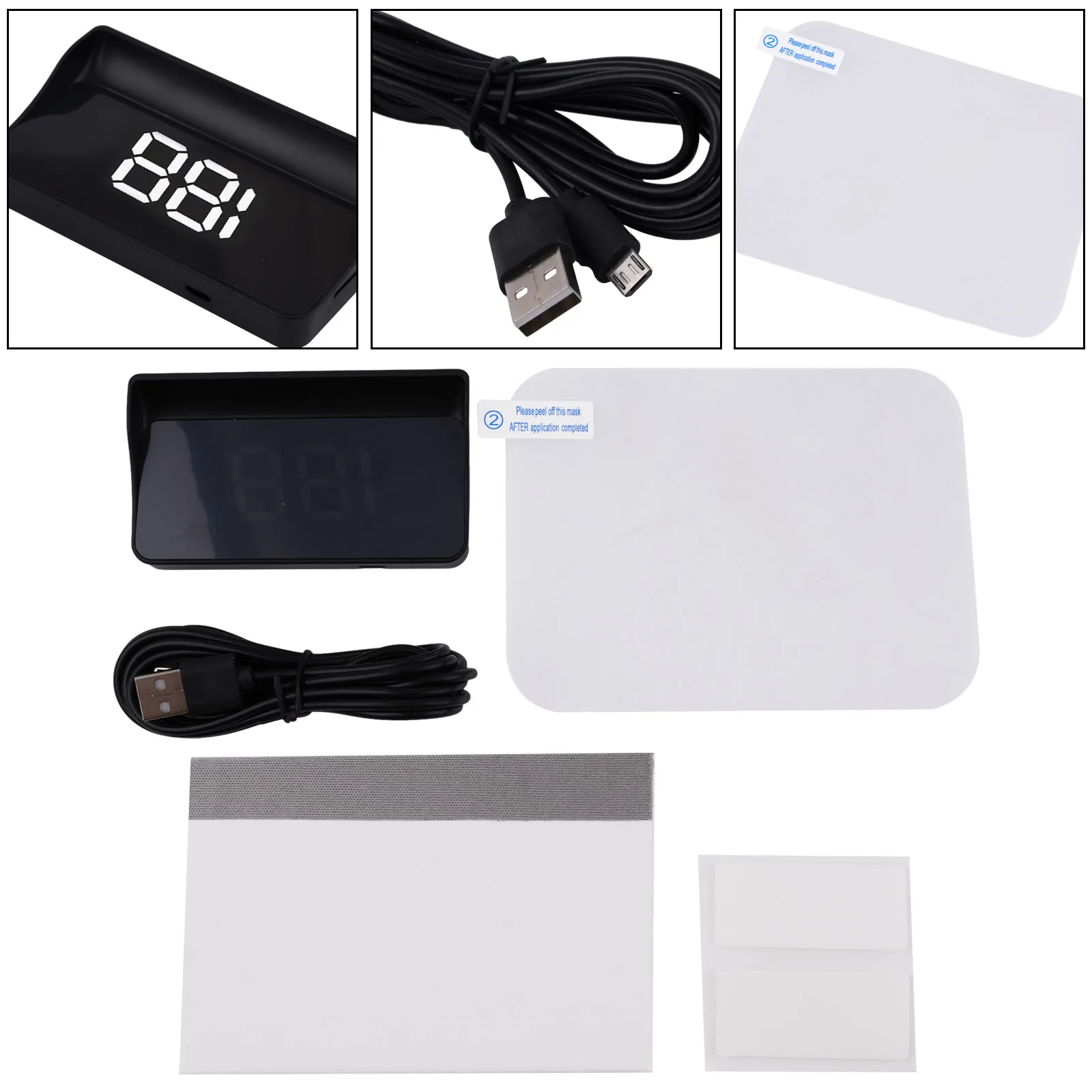 

GPS Speedometer 1x Head Up Display Speed Display For Bikes For Trucks Non-slip Mat Reflective Film High Quality