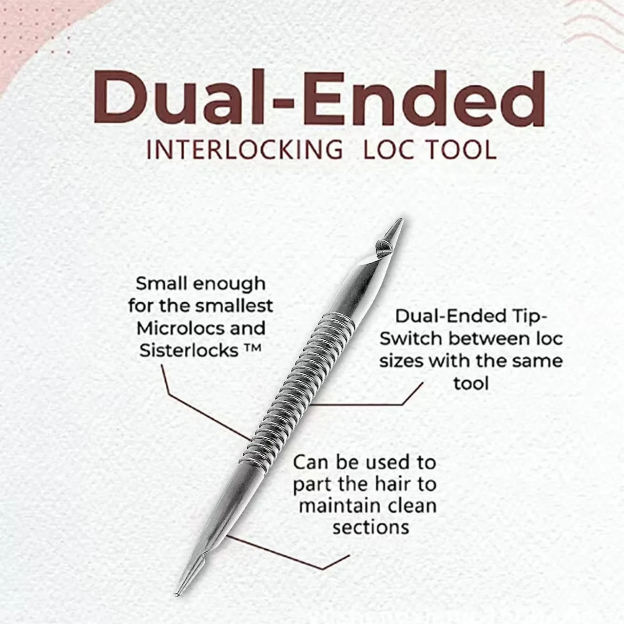 Crochet Hook Needles Set Double-end Metal Handle Sizes 11mm DIY Lace Crochet Needles for Hair Braiding Tools