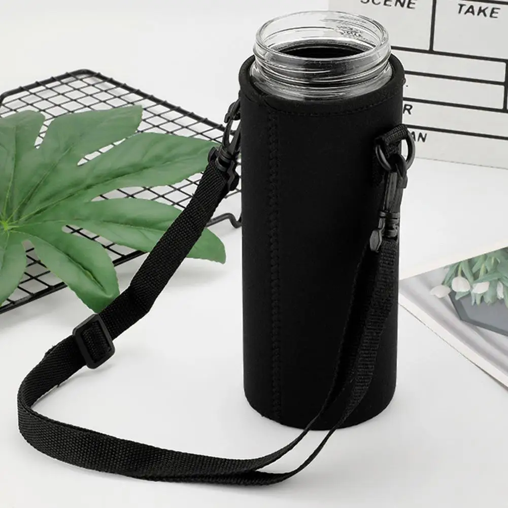 Portable Outdoor Sports Water Bottle Insulated Cup Cover Bag Strap Pouch Storage