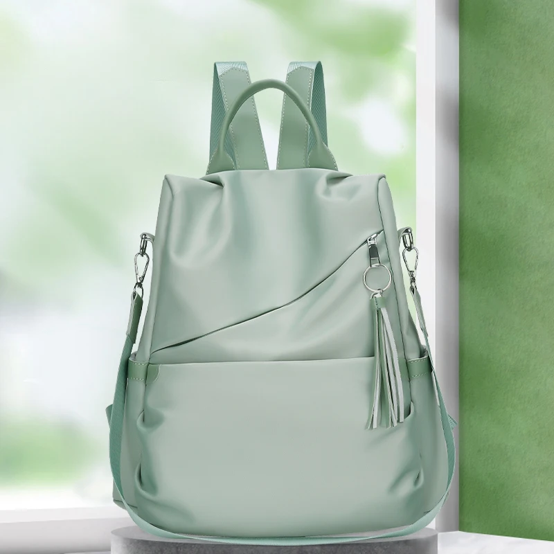 Lightweight small multifunctional women's handbag, fashionable backpack, open pocket travel bag, school and university shoulder