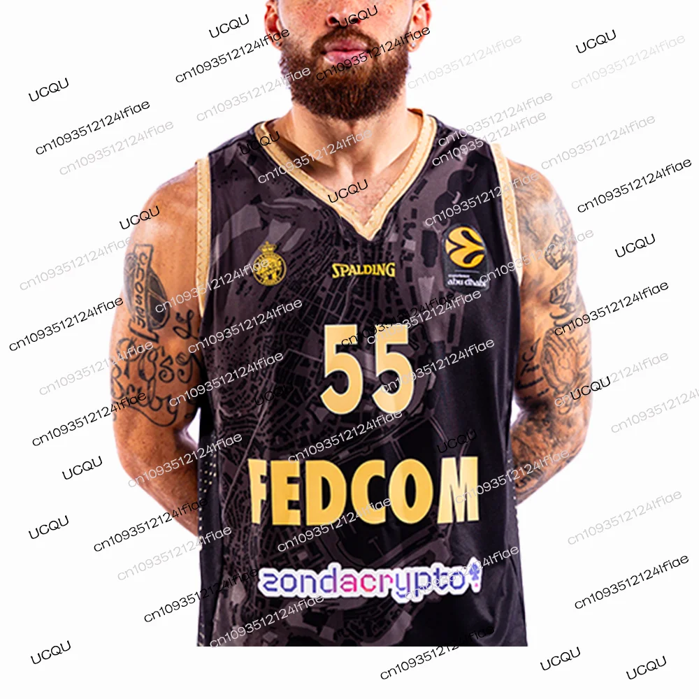 2025AS Monaco Basketball-Trikot für Erwachsene, Herren, Basketball-Sportweste, Kinder-Basketball-Trainingsuniform, fächerspezifisches Trikot-Set