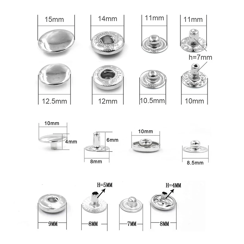 Europe Button machine special mold (12mm+M6) Pressure Snap Molds 8/10/12.5/15 mm Rivet Dies Metal Eyelets installation tools 4