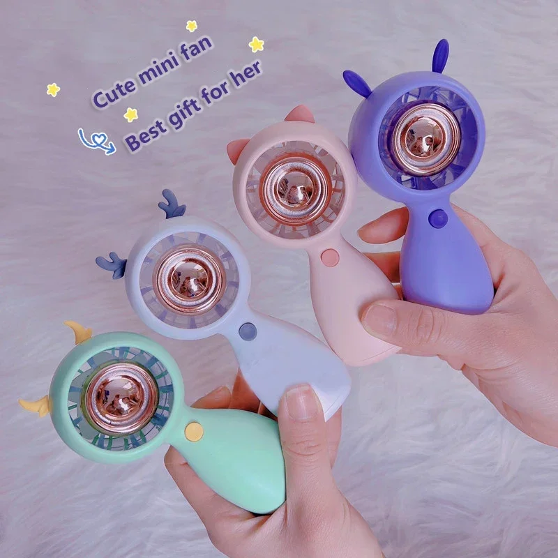 Cute Portable Handheld Fans For Home  Best Gift For Children And Lady  Desktop Air Cooler Pet Mini Fan USB Rechargeable