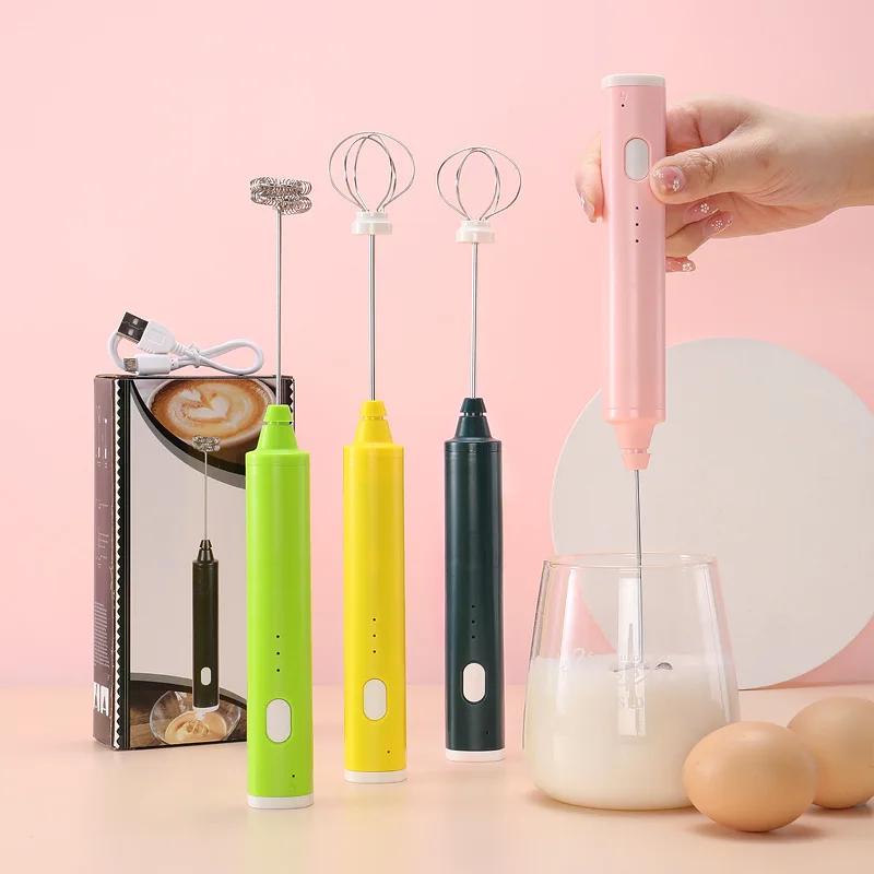 Household Electric Milk Frother Whisk Egg Beater USB Rechargeable Handheld  Coffee Blender Milk Shaker Mixer Foamer Food Blender - AliExpress