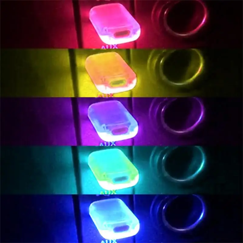 Mini LED Night Light USB Car Light LED Atmosphere Auto Ambient Nightlight Neon Interior Lamp Emergency PC Mobile Power Charging Book Light