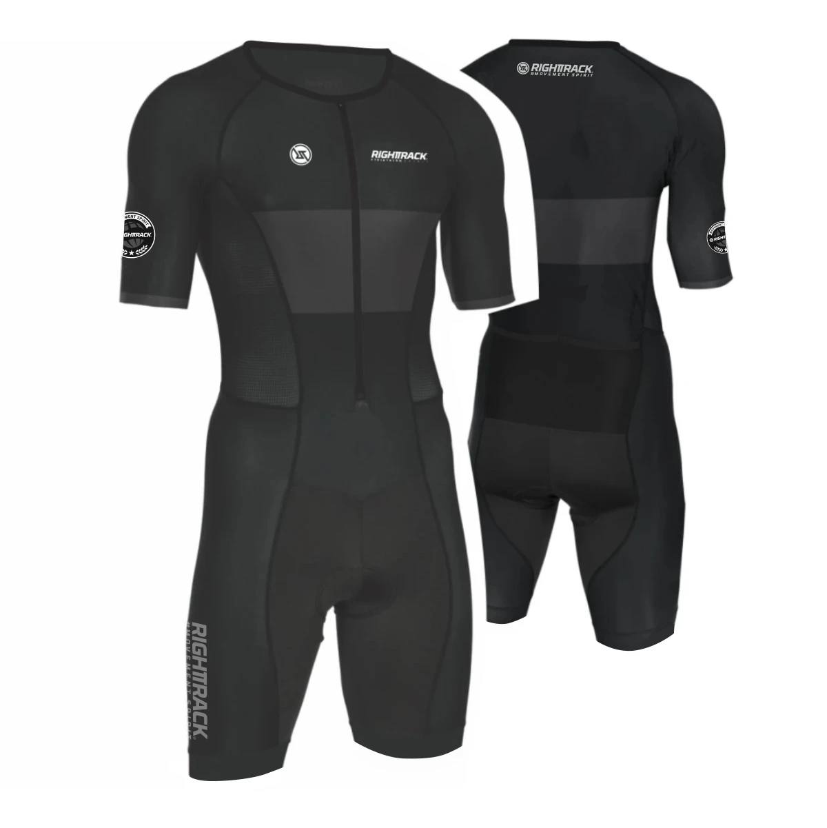 RIGHTTRACK Trisuit Men's Summer Triathlon Race Short Sleeve Skinsuit Clothing Swimming Cycling Running Competition Apparel 2
