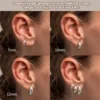 3Pairs Hoop Earrings Set for Women Gold Silver Plated Earring Hypoallergenic Small Huggie Hoops Lightweight Hoop Earrings Stack