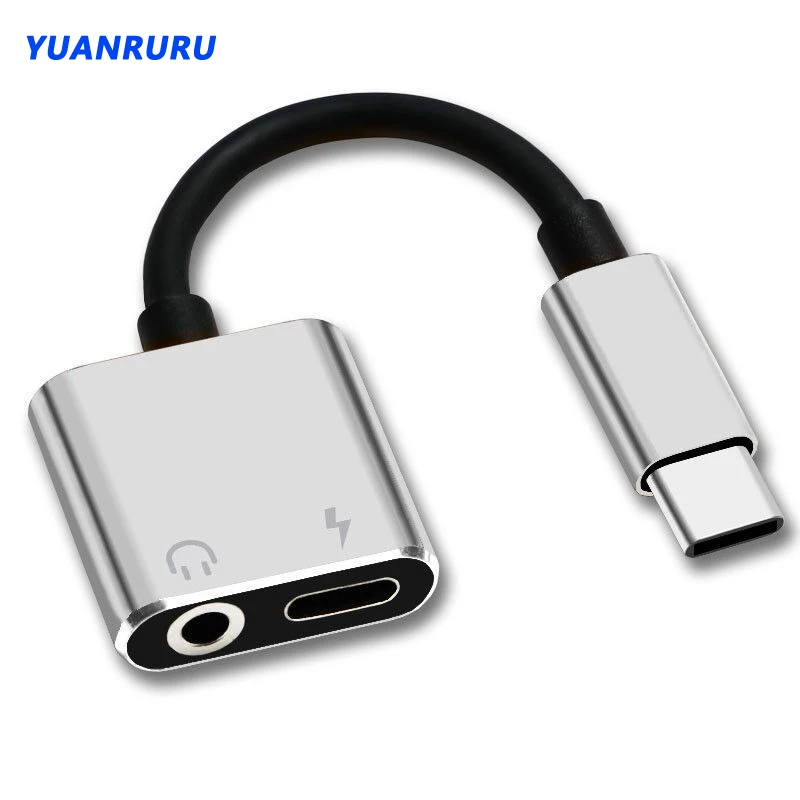 Type C Adapter USB C to Type-C and 3.5mm Aux Cable for Huawei Xiaomi Redmi